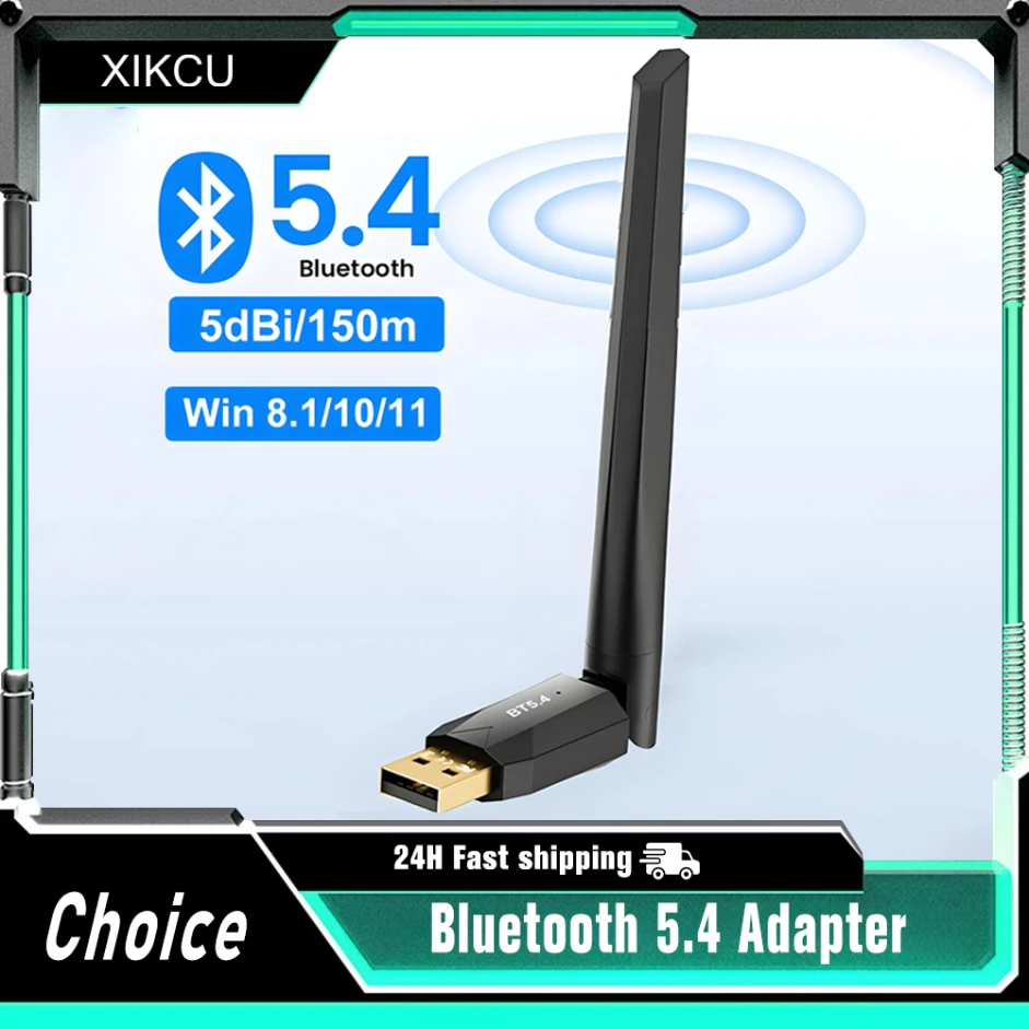 150M Bluetooth 5.4 Adapter USB Bluetooth Dongle Driver Gratis voor Windows 11/10/8.1 Muis Toetsenbord Audio ontvanger Zender