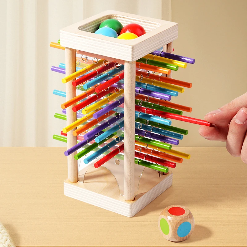 Parent child interactive wooden stick children's two person battle spatial thinking training puzzle toy