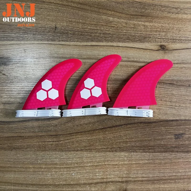 JNJ FCS II Pink Surfboard Fins Mf Medium G5 Large G7 Thruster Made Of Fiberglass And Honeycomb