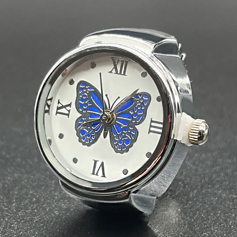 Montre à quartz pour couples masculins et féminins, atmosphère simple, assortie avec tout, papillon, chiffres romains, surface
