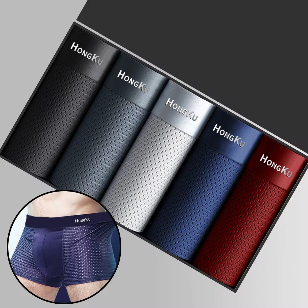 Mutandine da uomo intimo da uomo Boxer uomo Boxer uomo Ropa Interior Hombre Calzoncillos traspirante Hombre Bamboo Hole Large Size