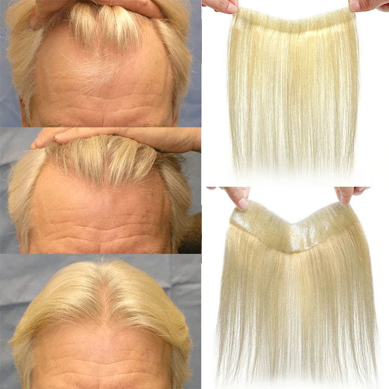 613 6 polegada homens pele do plutônio v loop frente peruca linha fina 100% perucas de cabelo humano remy sistema de substituição masculino perucas invisíveis