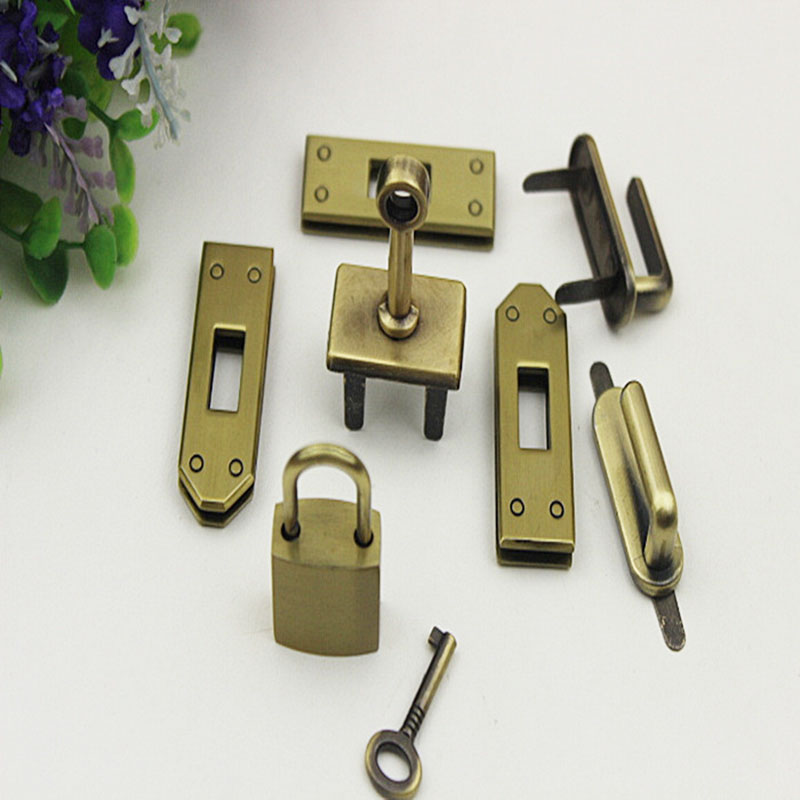 1 Set( 7 pcs) 45mm 4 Colors Metal Bag Lock Hardware Accessories Women's Handbag Swivel Clasp Lock Buckle DIY Part Leather Craft