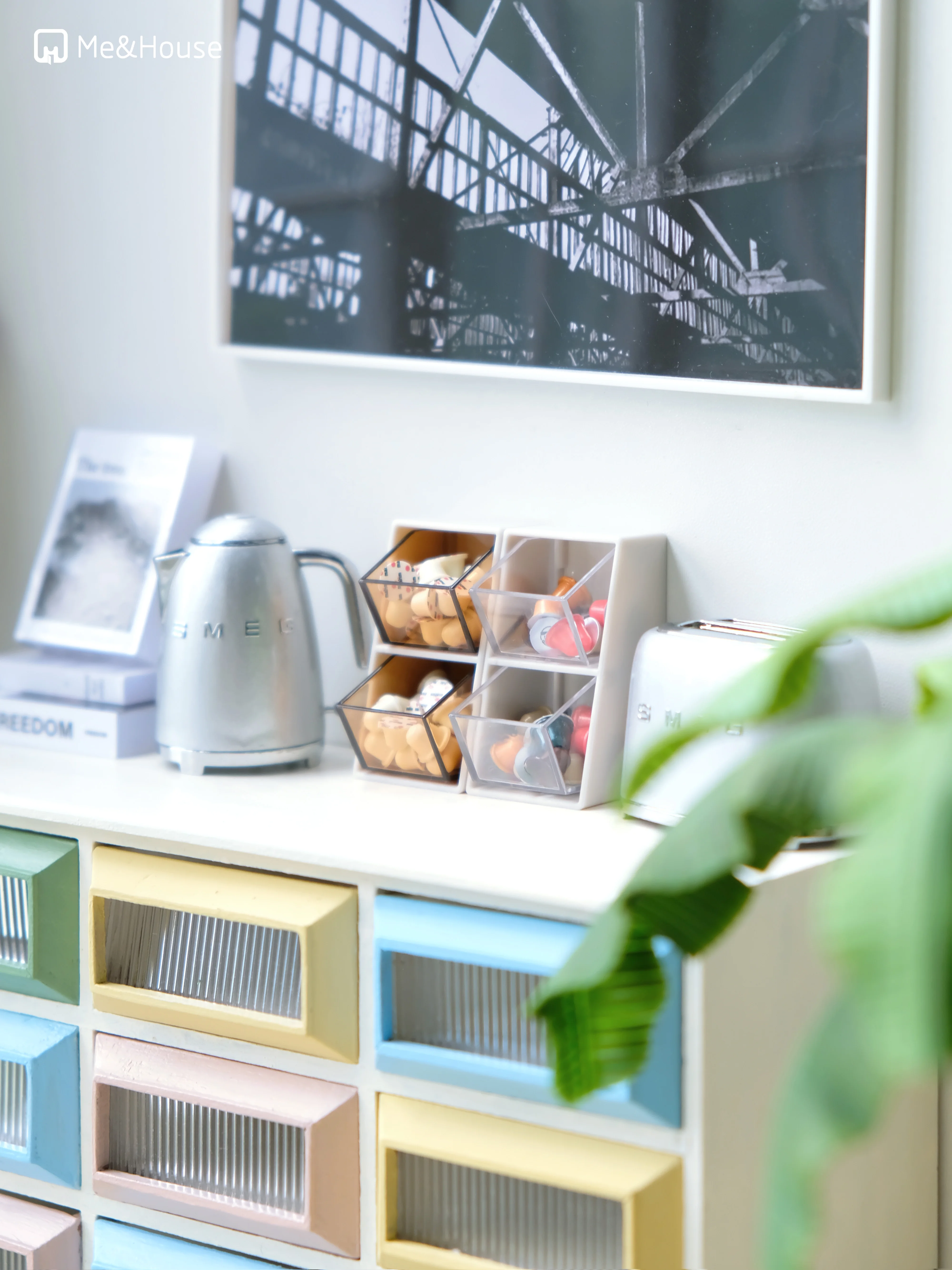 1/6 doll house model furniture accessories mini model  Capsule rack/coffee storage frame（The shell needs to be used with drawer）