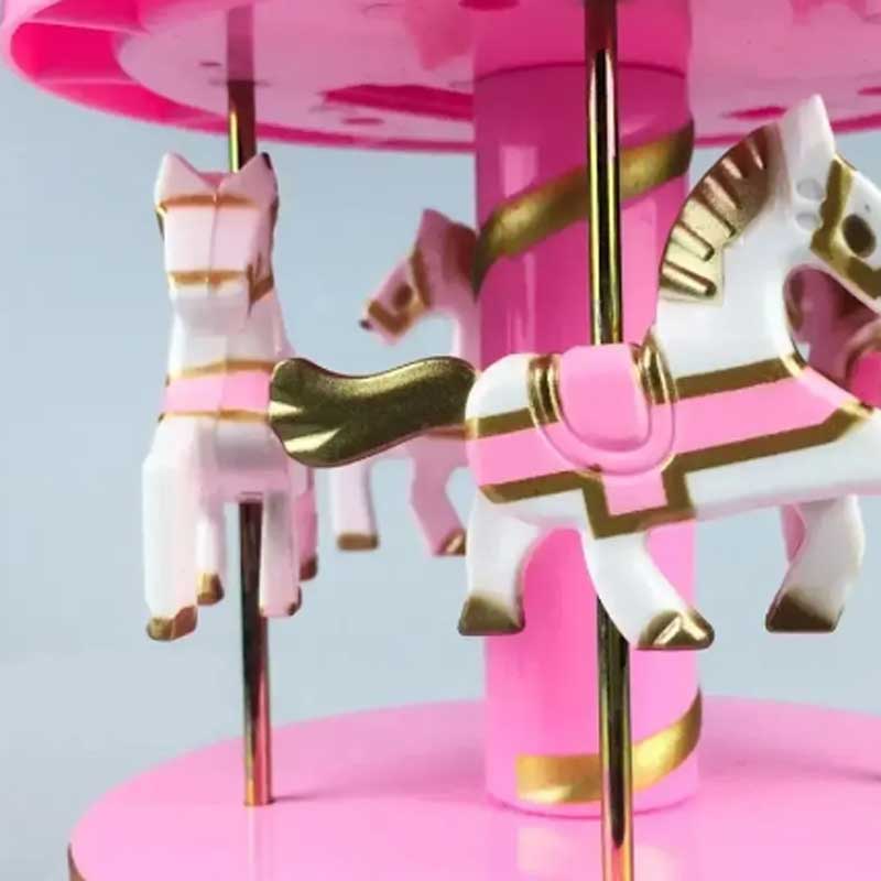 4마리의 말이 회전하는 럭셔리 회전목마 뮤직 박스 – 우아한 수제 로맨틱 뮤직 박스 선물