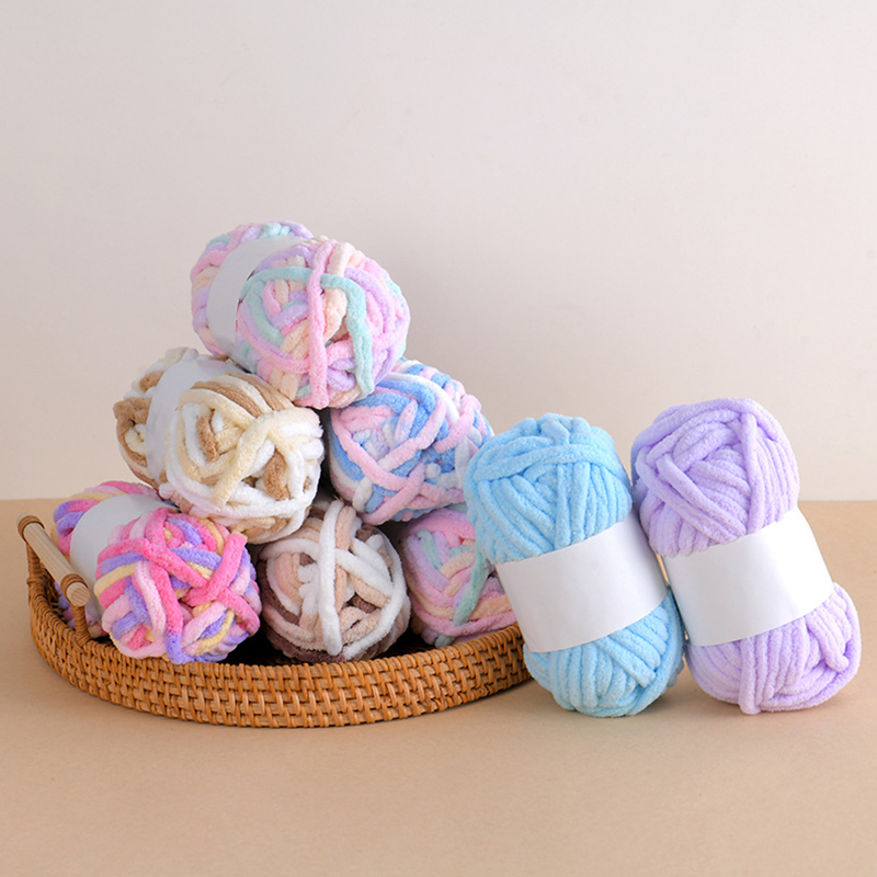 50 Г Толстая Шерстяная Пряжа Для Вязания Крючком, Красочная Полоска Для Льда, Нить Ручной Работы, Вязальный Материал Для DIY