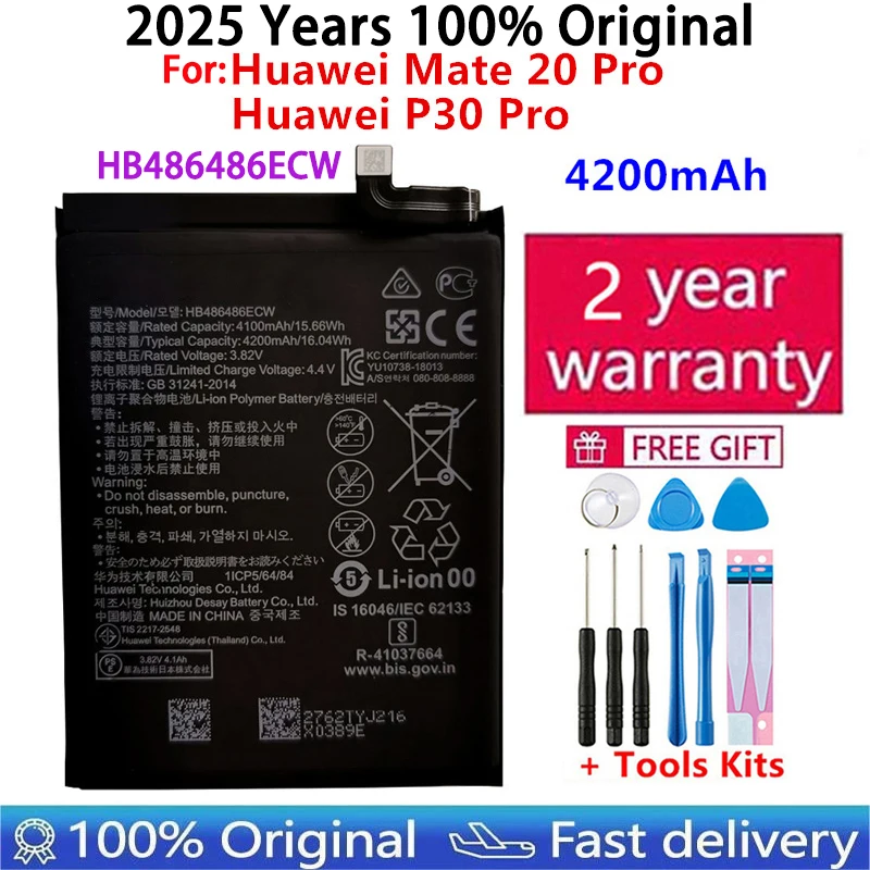 2025 100% Original High Quality 4200mAh HB486486ECW Mobile Phone Battery For Huawei P30 Pro Mate20 Pro Mate 20 Pro Batteries