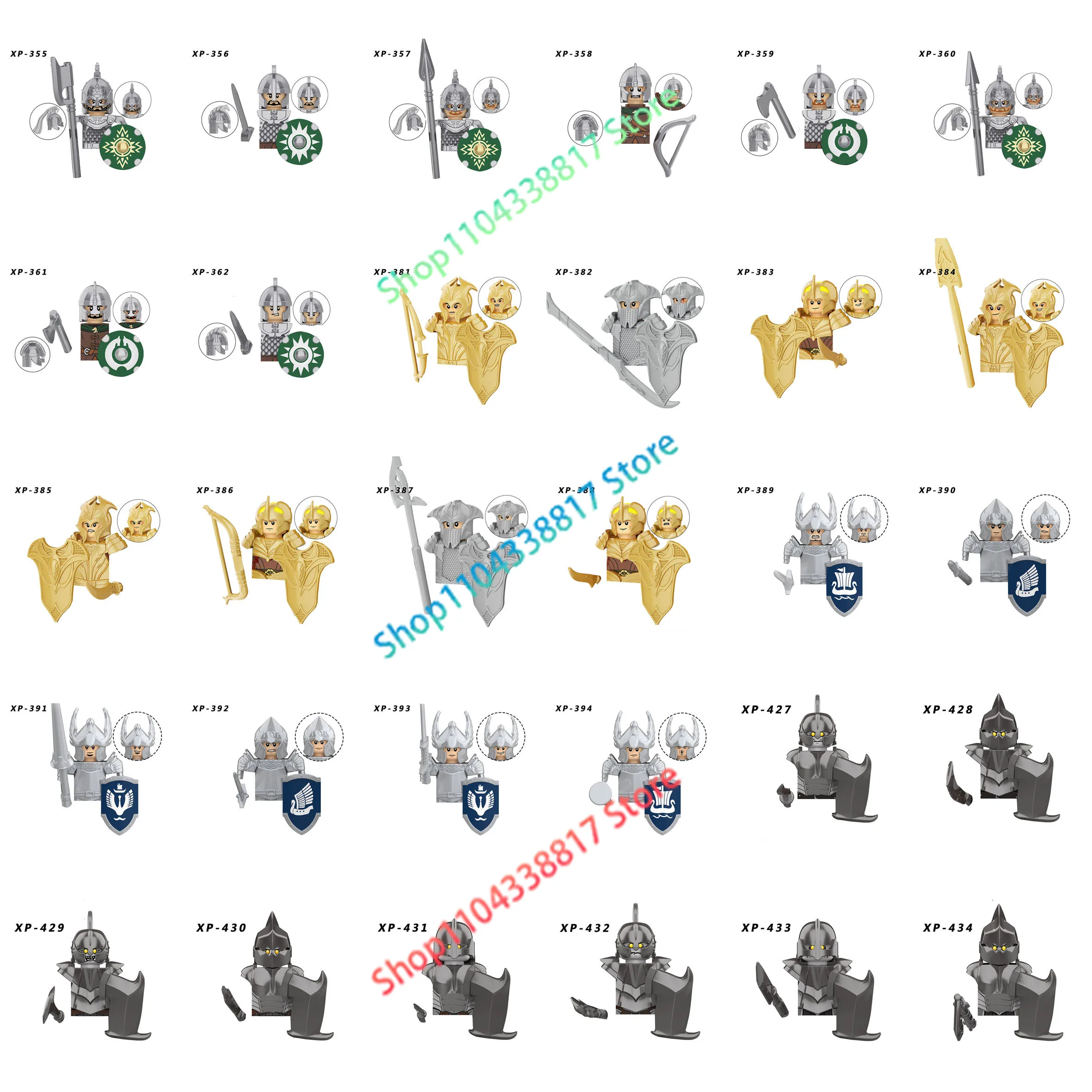 KT1046 KT1050 KT1051 KT1056 Anime Cartoon Filme Lord Rings The Hobbies Uruk-hai Silvan Archer Bausteine für Kinder Geschenke
