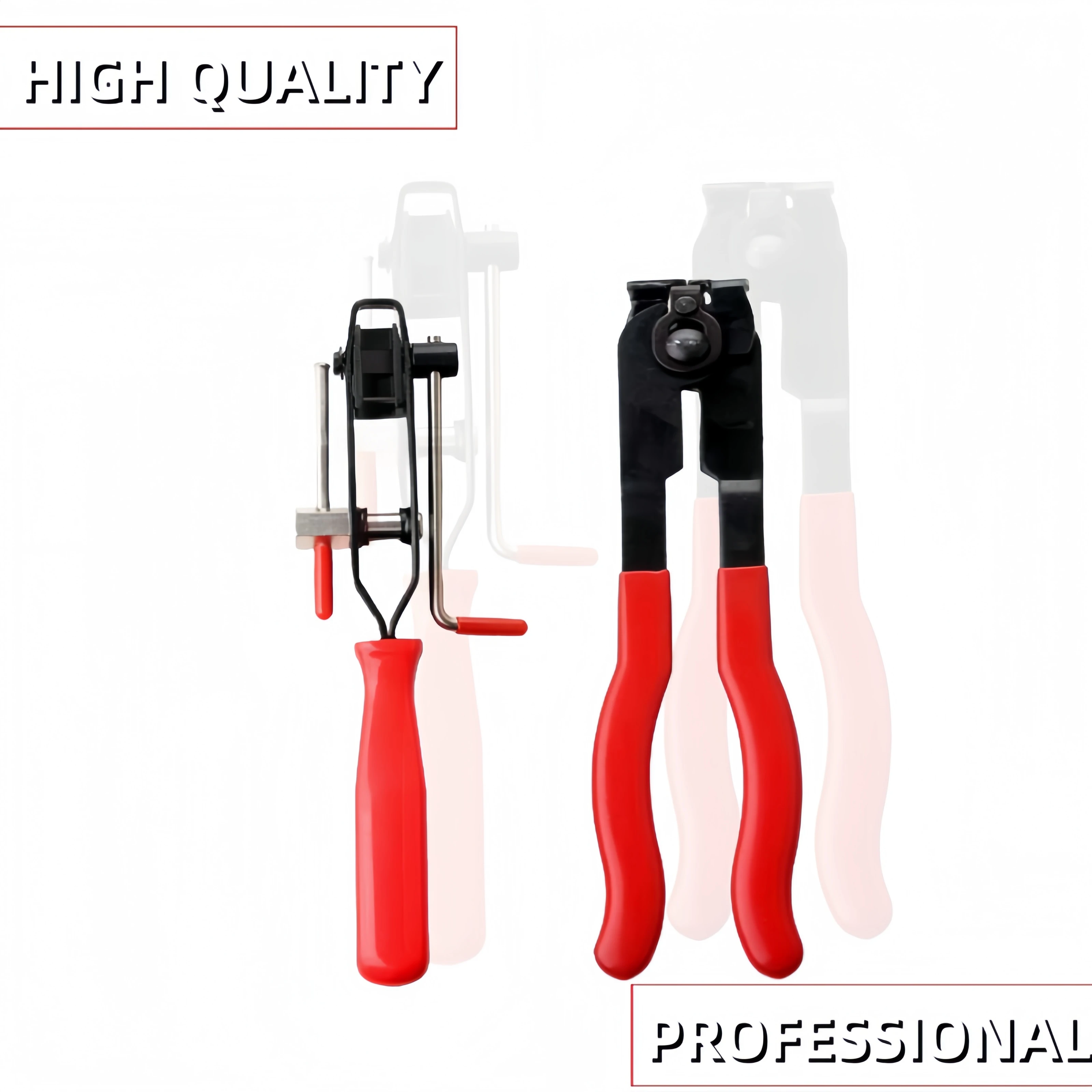 Kit profissional de alicates para braçadeira de inicialização cv, com cortador, ferramenta de braçadeira de orelha de aço inoxidável para eixo de acionamento, junta de mangueira automática