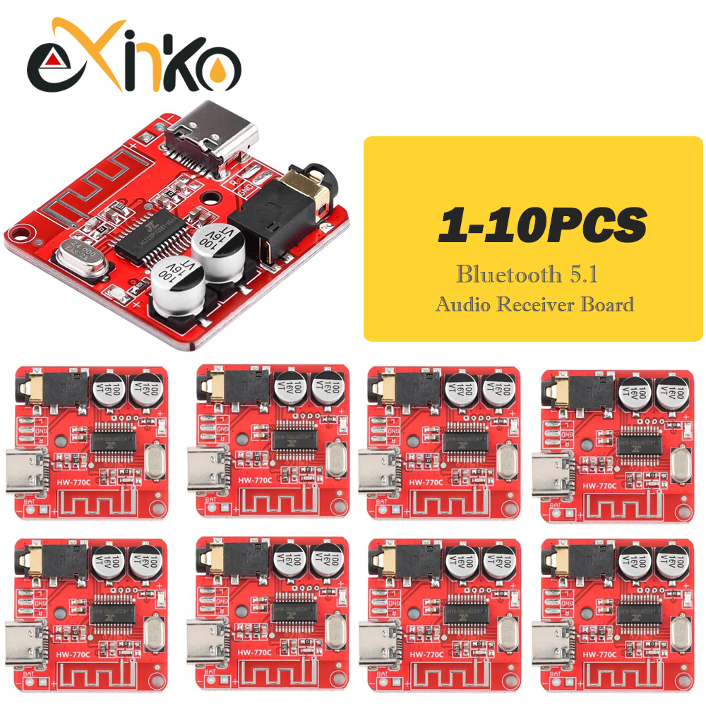 1-10 шт. плата аудиоприемника Bluetooth Bluetooth 5,1 MP3 декодер без потерь Micro USB 3,5 мм модуль усилителя аудиовыхода Type-C