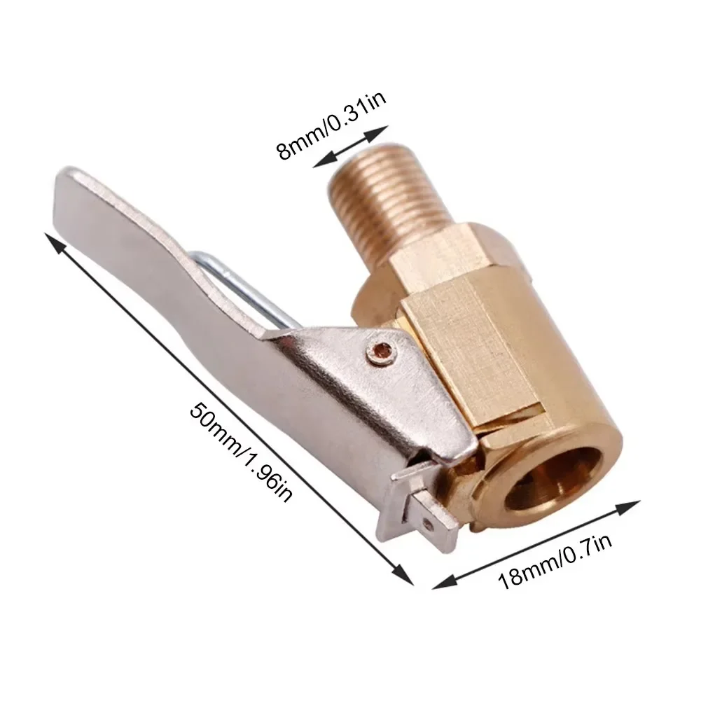 Draagbare opblaasbare pomp voor autoband Air Chuck Inflator Pompventiel Connector Clip-on Adapter Auto Messing 6/8mm Tyre Wheel Valve