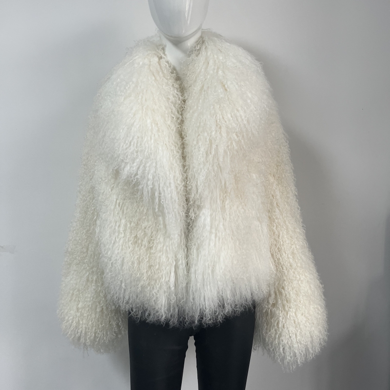 Kejinyuan Turn-down kraag Echte Mongolië Schapenbont Korte Jas Herfst Mode Warme Jas Vrouwen Krullend Lamsbont Jas Vrouwelijke