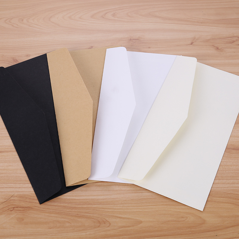 10 Pcs Classical Paper Envelopes White Black Kraft Blank Paper Window Envelopes Wedding Invitation Envelope Gift Envelope