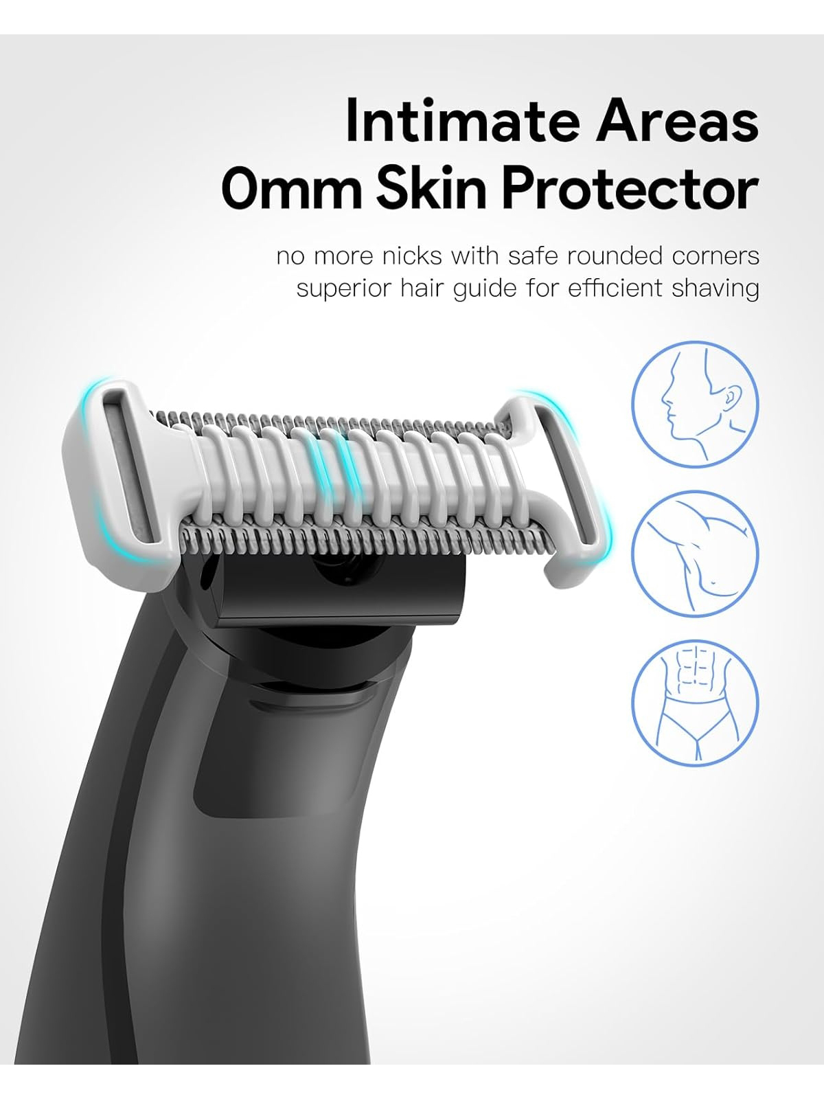 2Pcs Intimate Skin Protector & Body Comb 3mm Clogs Compatible For OneBlade QP2724/QP2824/QP2520/QP2630 Hybrid Trimmer Accessory