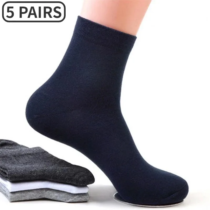 HSS 10 pares de calcetines de algodón para hombre, calcetines informales de negocios de color negro medio, calcetines transpirables para hombre, calcetines de regalo para vestido de verano e invierno, Size38-45