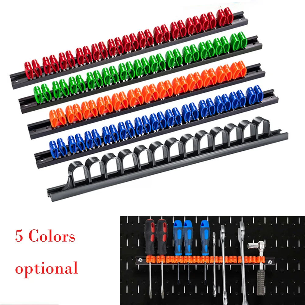 1pc Screwdriver Organizer Tool Holder ABS Wall Mount Plastic Wrench Screwdriver Organizer Rail Rack Storage Holder