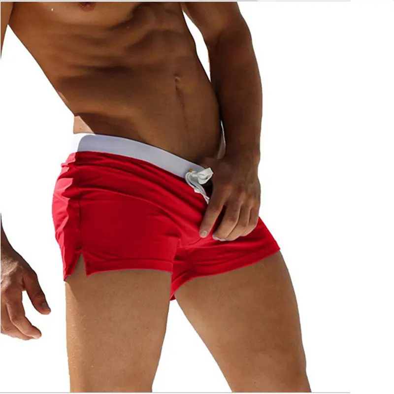 Maiô masculino 10 cores com bolso traseiro design de secagem rápida praia boxer shorts masculinos calções de banho de verão