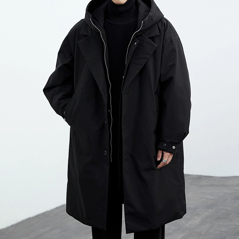 2024 primavera y otoño nueva moda Color sólido a prueba de viento gabardina larga de los hombres Casual suelta de gran tamaño de alta calidad abrigo M-5XL