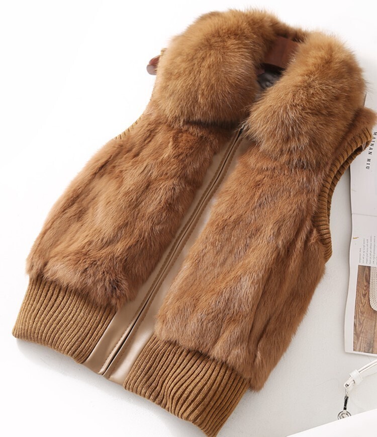 女性のためのウサギの毛皮のコート,自然なOネックのファッショナブルなヴィンテージジャケット,新しいS-5XL,大きなサイズで利用可能