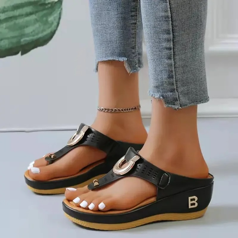 Zomer Sandalen Vrouwen 2024 Big Size Platform Wiggen Sandalen Slippers Antislip Open Teen Slippers Dames Comfortabele Strand schoenen