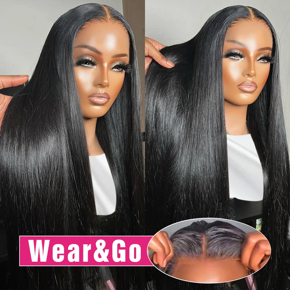 Glueless Dritto 4X4 Parrucca Frontale Del Merletto Dei Capelli Umani 100% Naturale 30 40 pollici Pre pizzicato 5X5 Parrucche Brasiliane A Buon Mercato Per Le Donne Scelta