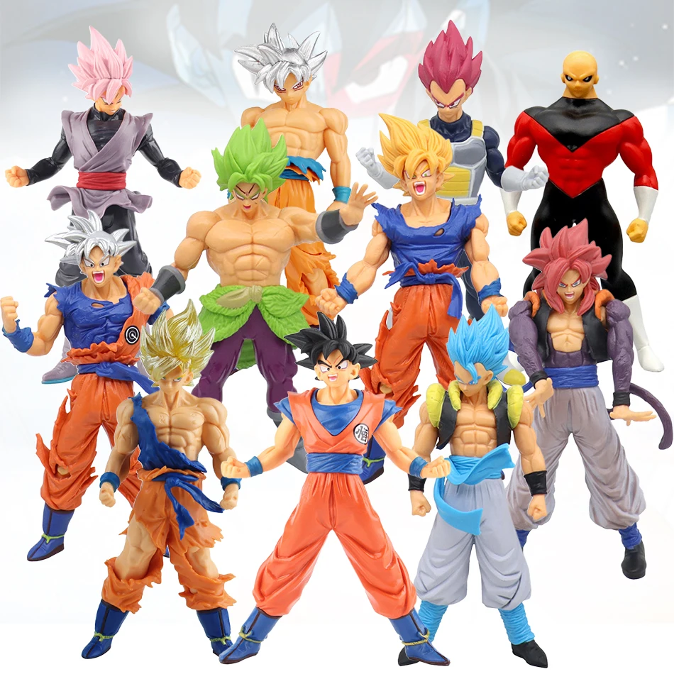 17-18CM Anime Dragon Ball Z Super Saiyan Son Goku Broly Vegeta อะนิเมะ Action Figure ของขวัญสะสมตุ๊กตาสําหรับเด็ก