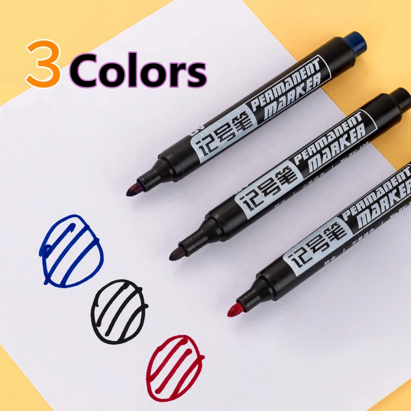 6 Cái/bộ Thường Trực Bút Đánh Dấu Mỹ Điểm Mực Chống Thấm Nước Mỏng Ngòi Thô Ngòi Đen Xanh Màu Đỏ 1.5Mm Mịn màu Bút Bút