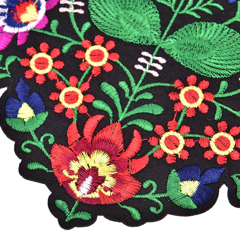 Parches de apliques bordados de flores en forma de corazón para ropa, apliques para planchar, 1 ud.