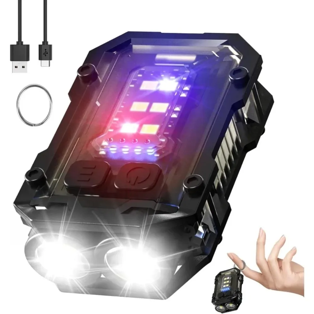 EDC ยุทธวิธีไฟฉายแบบพกพา Mini Light Outdoor Camping Hiking เครื่องมือ Molle คลิป USB ชาร์จวิ่งฉุกเฉินเดินป่า