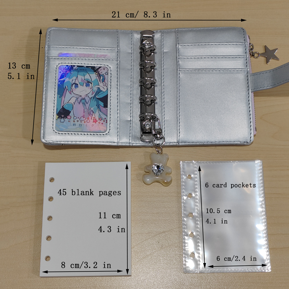 Zilver Zacht Leer Klein Notebook Student Bindmiddel M5 Kladblok Meisjes Draagbare Kaarthouder Eenvoudig Niche Ontwerp