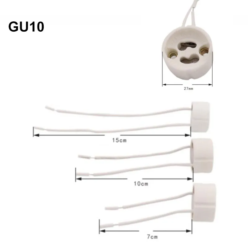 2/5/10 Uds cerámica GU10 MR16 MR11 GU5.3 G4 portalámparas adaptador de base extensión conector de cable enchufe para luz halógena LED