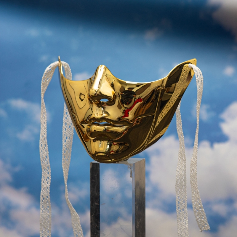 Masque de Cosplay de miles Unisexe, Demi-Visage Mécanique pour Carnaval, Halloween, Habillage de ix