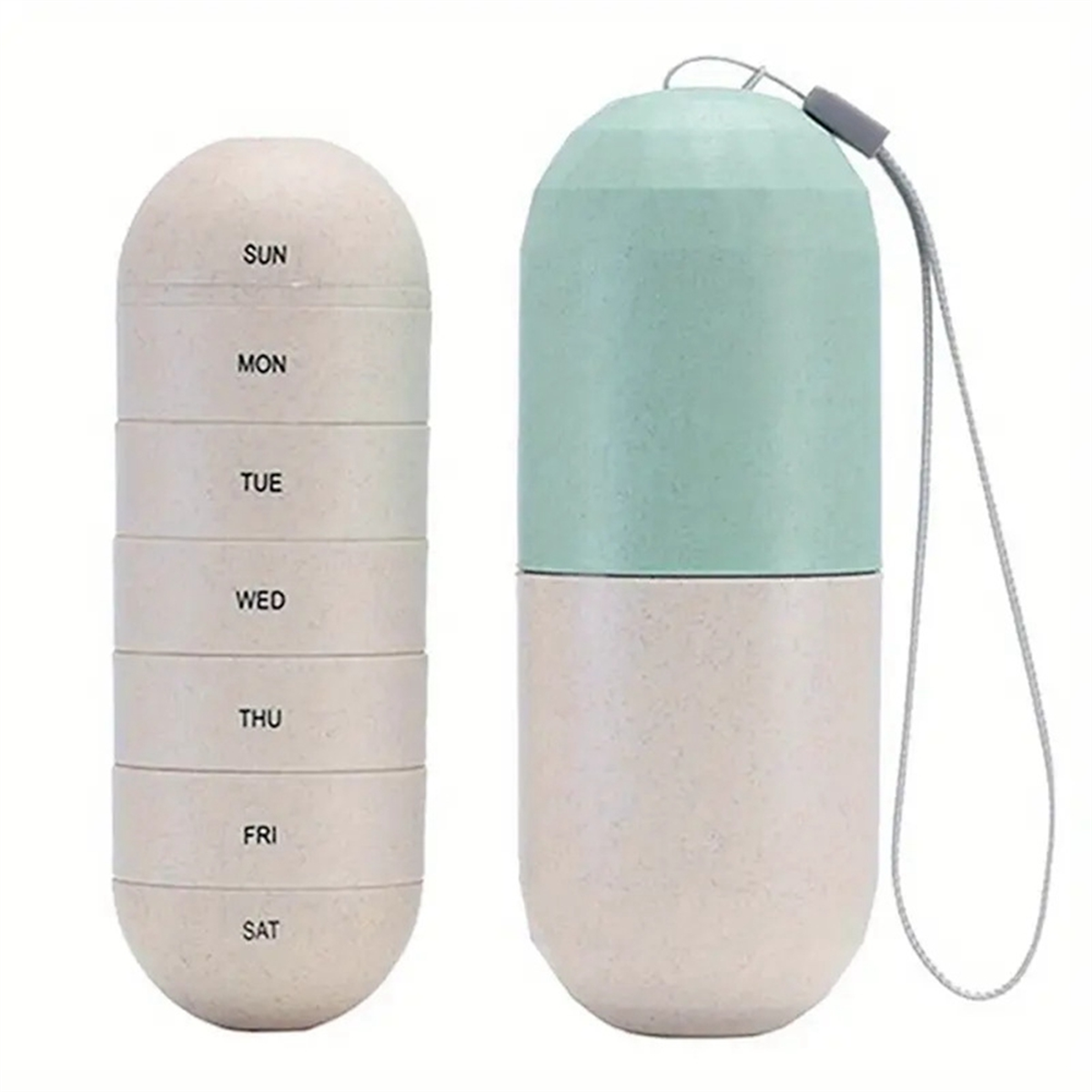 A72P Pill Splitters Cute Weekly Pill Organizer Travel Hiking 7 Day Pill Box Case to Hold Pills Vitamins Fish Oil Supplements