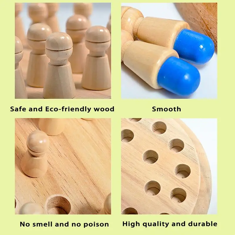 Montessori ไม้ Memory Match Stick หมากรุกเกม Logic Braintease ของเล่นสําหรับชายและหญิง Early Education การรับรู้สี