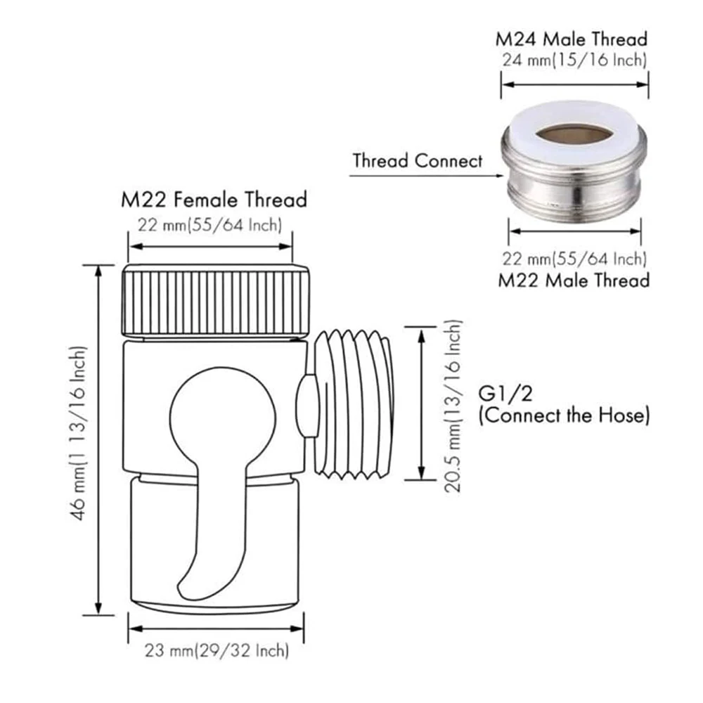 สังกะสีอัลลอยด์และพลาสติกสวิทช์ก๊อกน้ําอะแดปเตอร์อ่างล้างจาน Splitter วาล์ว Diverter Water Tap Connector สําหรับห้องน้ํา Access