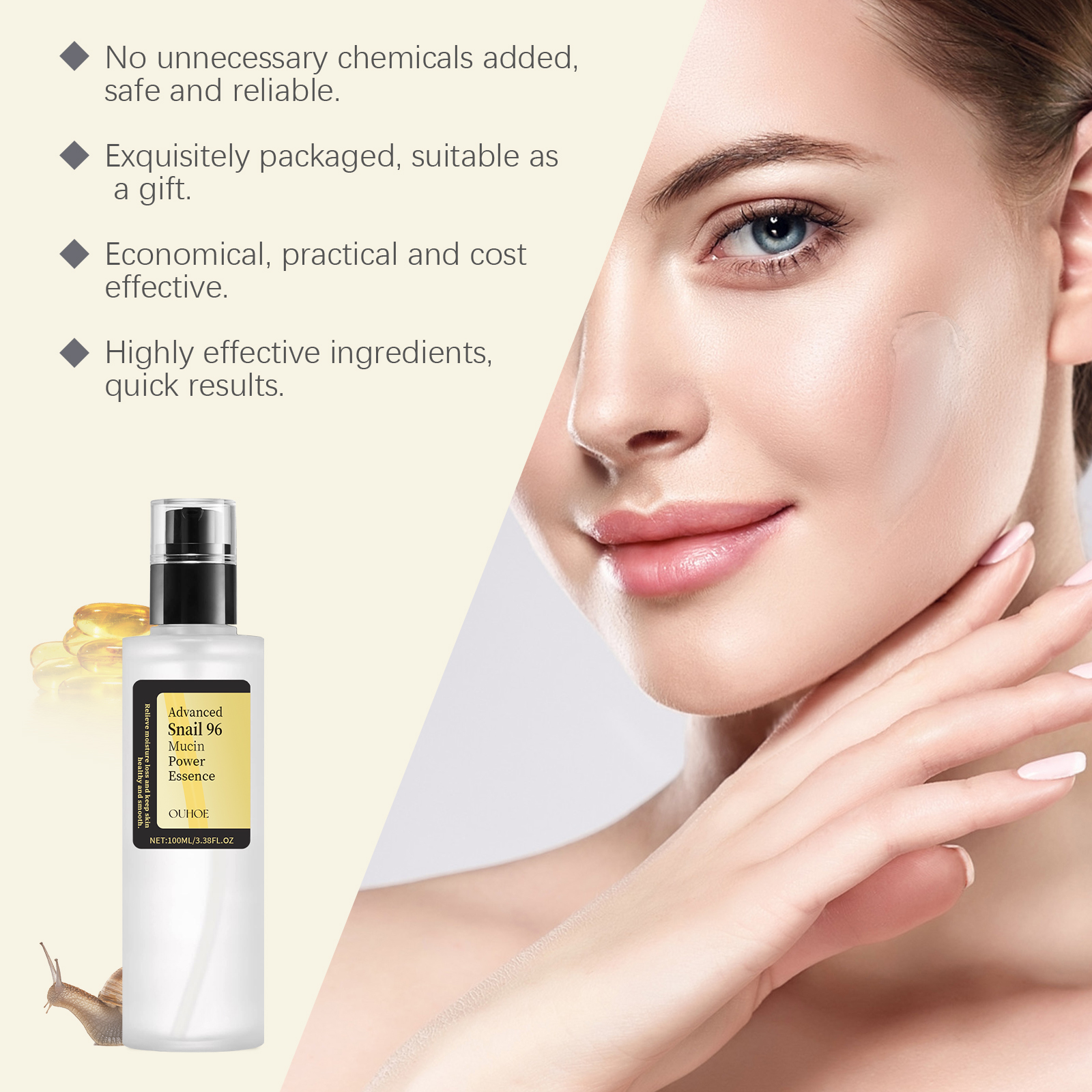 Advanced Snail 96 Mucin Power Essence Hydrating Booster Deep Moisture Revitalize Dull Skin Soothing Face Treatment Glow Essence