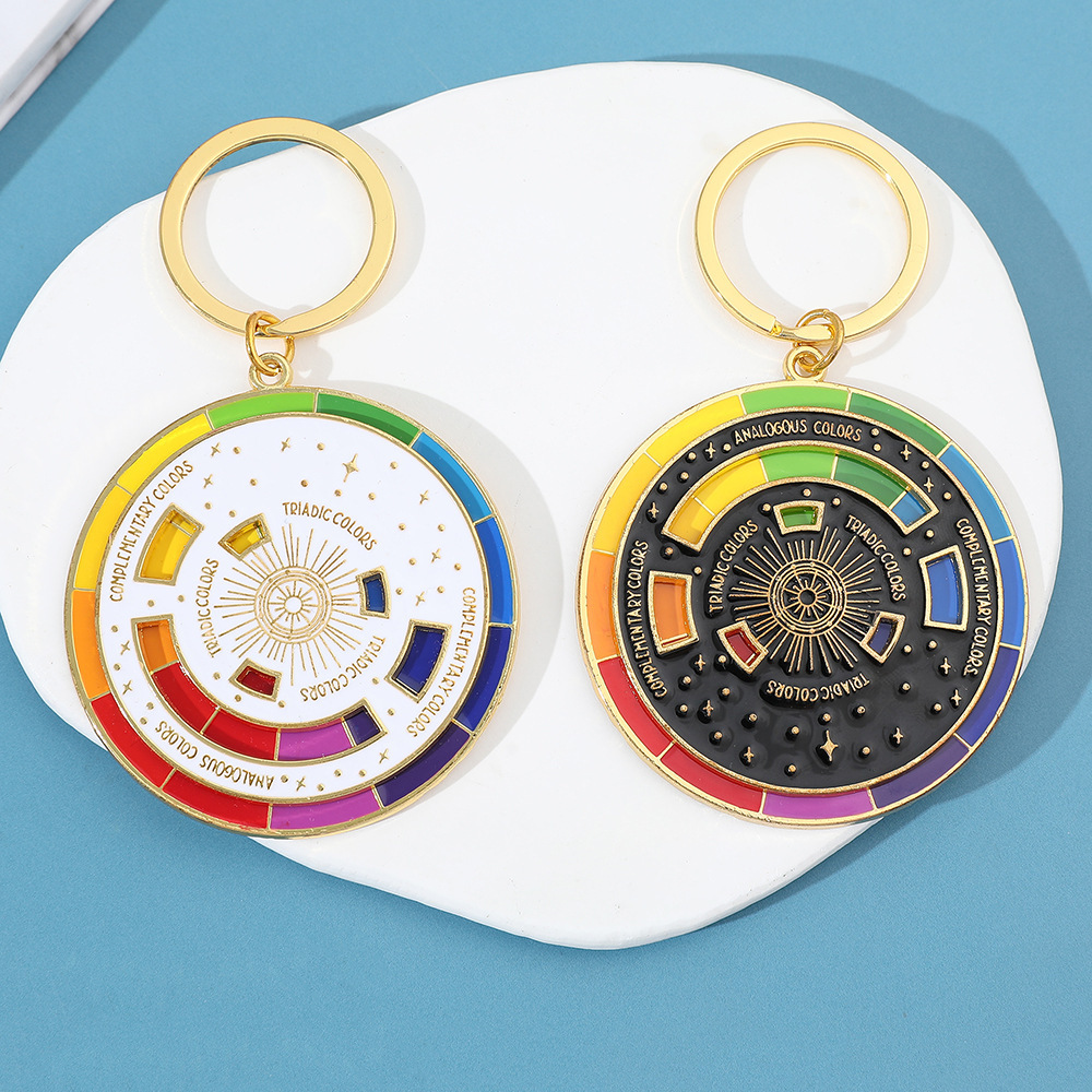 1PC Save Your Color Matching Challenge Rainbow Color Wheel Legering sleutelhanger sieraden, de beste keuze voor dagelijks gebruik en cadeau geven