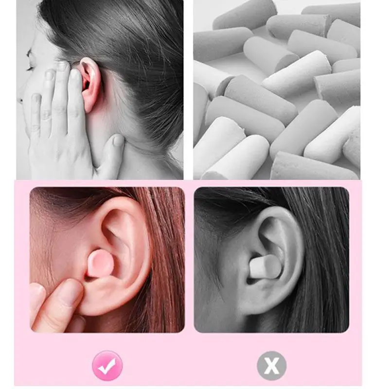 부드러운 스폰지 귀마개, 수면 여행용 수면 귀마개, 소음 감소 비율 35.5db, 방음, 24 개, 60 개, 120 개