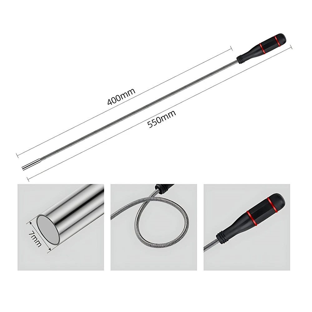 พับ Strong Magnetic Pickup เครื่องมือโลหะยืดหยุ่น Pick Up เครื่องมือดูดบาร์แม่เหล็กฤดูใบไม้ผลิ Grip Grabber Pick-up Rod เครื่องมือ