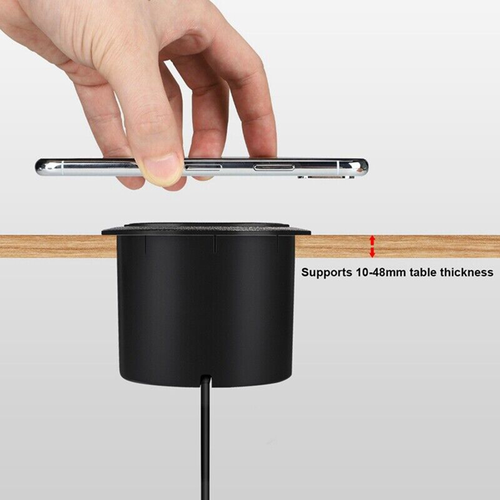 30W Wireless Charger Embedded Desktop Fast Wireless Charging For iPhone/Samsung/Huawei/Xiaomi Mobile Phone Dual USB