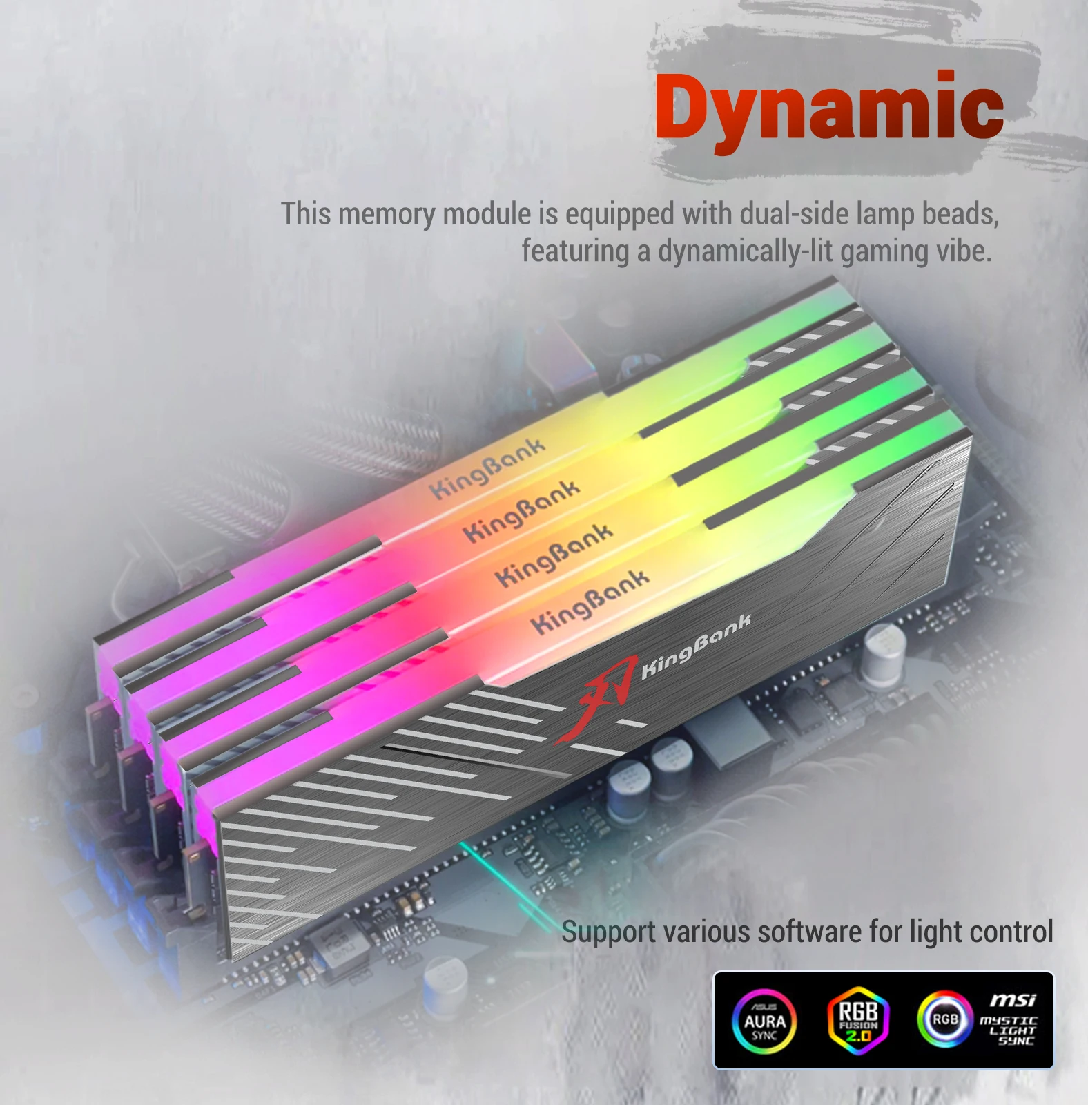 Kingbank DDR5 Memory Ram DDR5 6400MHz 6800MHz 32GB (16GB X2) 64GB ( 32GB X2) Memoria Ram DDR5 RGB XMP3.0 DIY Computer Desktop