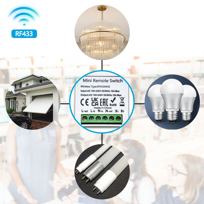 Interruptor de iluminação inteligente sem fio, controle remoto rf433, 110v, 220v, mini módulo, transmissor liga/desliga para lâmpada led, portas de garagem diy