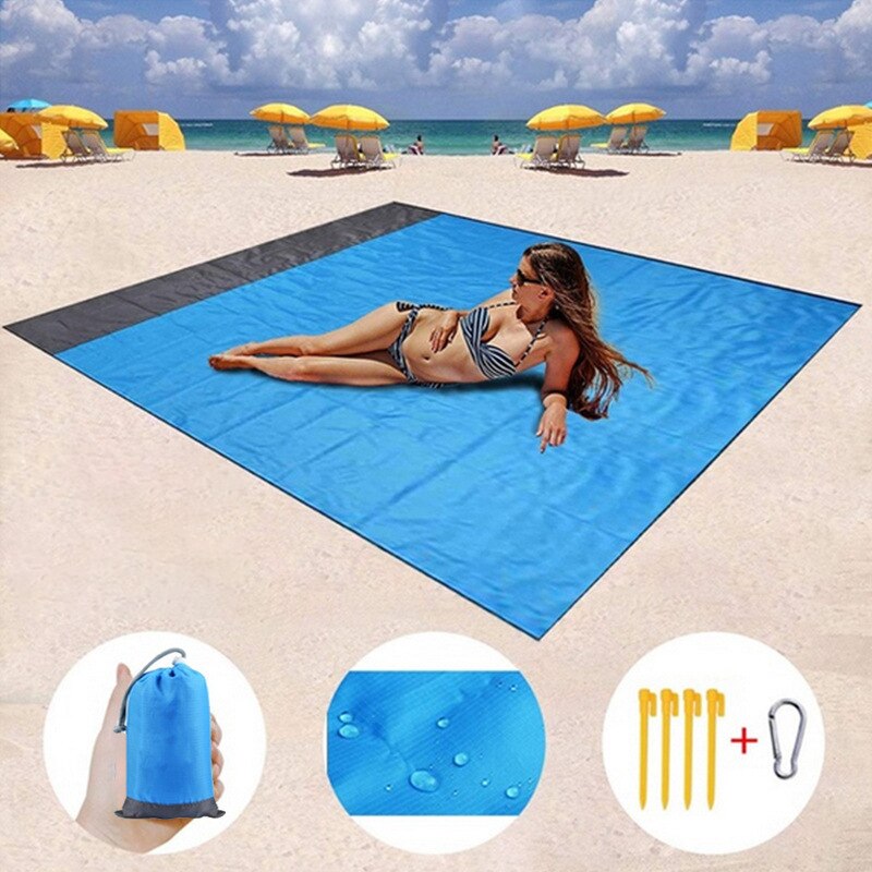 Stranddeken Sandproof 200X210cm Waterdichte Strandmat Lichtgewicht Picknick Deken voor Reizen Wandelen Sport