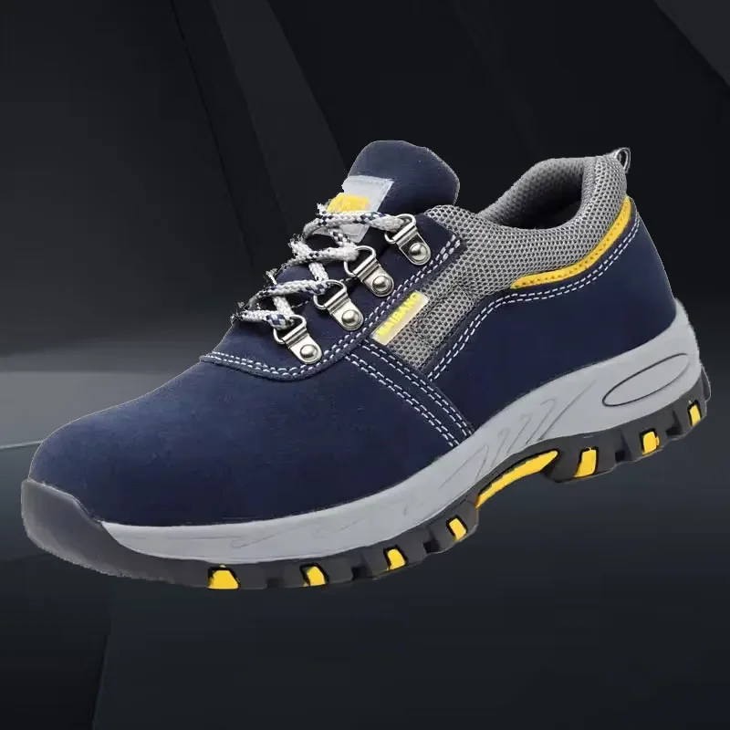 Men Steel Toe Leather Work Boots Safety Shoes Puncture Proof Indestructible Kevlar Sneakers Durable Protective Footwear for Work