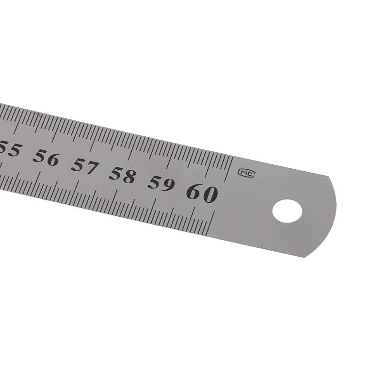 Durable 60CM Stainless Steel Ruler with Inch and for cm Measurements Hanging Measuring Tool for Machinist Engineer Build