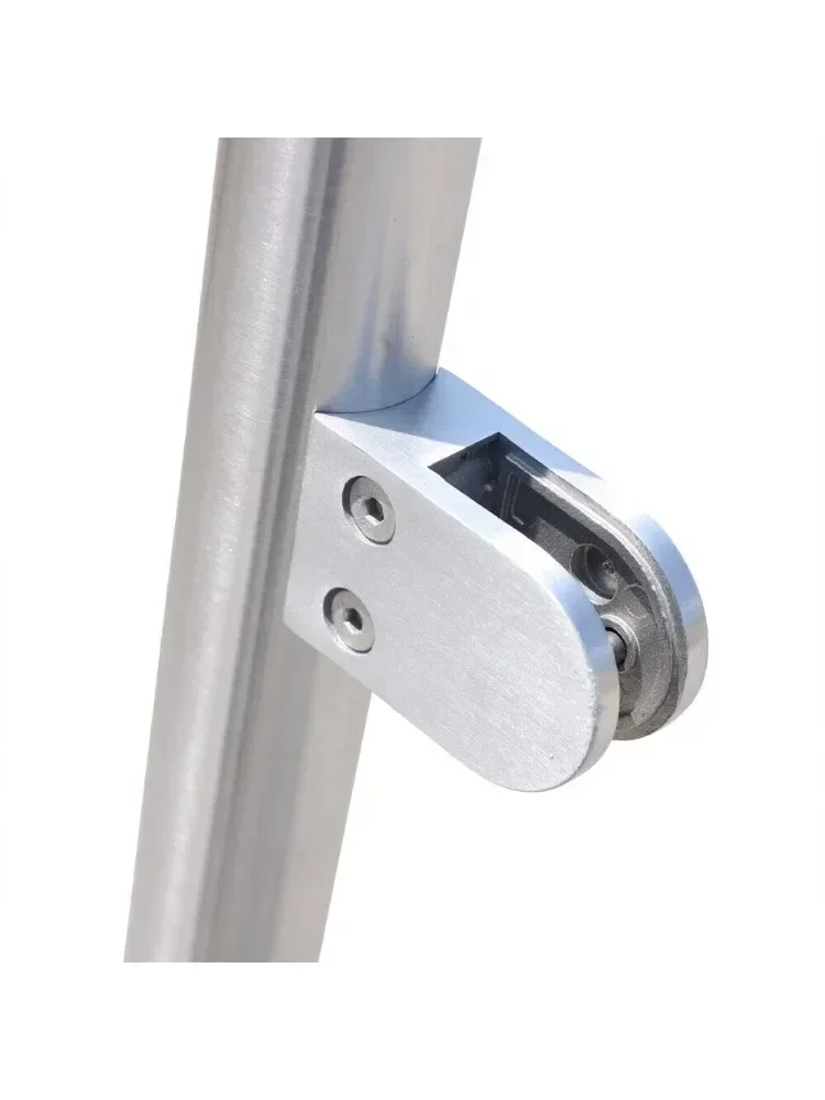 Poste de trilhos de vidro, balaustrada de poste de cerca de piscina de escadas com almofadas de borracha poste de trilhos clipe de vidro de aço inoxidável 316 (43", poste médio)