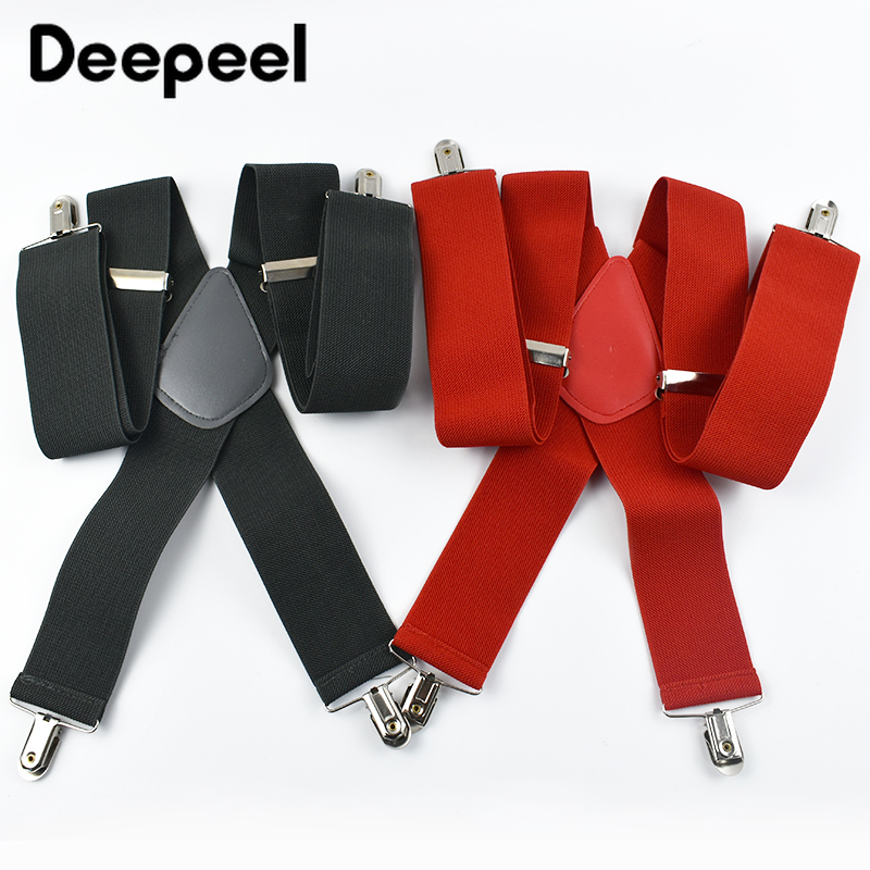 Deepeel Mode 5 cm Breite Erwachsene männer Hosenträger 4 Clips Strap Einstellen Elastische Männer Hosenträger Harness Mann Anzug Hosen gürtel Zubehör