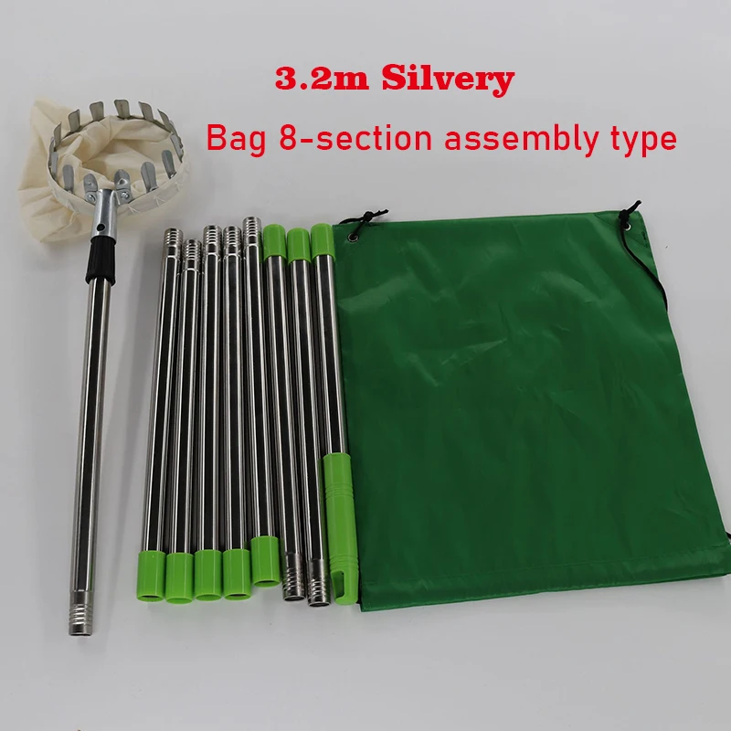 Adjustablet Fruit Picker Stainless Steel Device Fruit Picker With Telescopic Handle Detachable Picking Device Farm Garden Tool