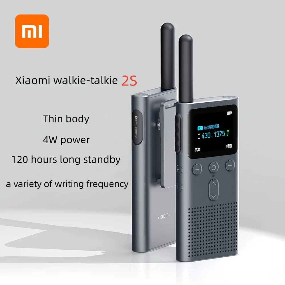 Xiaomi Walkie-talkie 2S Verbeterde versie Ultralicht Ultradunne ondersteuning Bluetooth-headsetverbinding Ultralange stand-by buiten