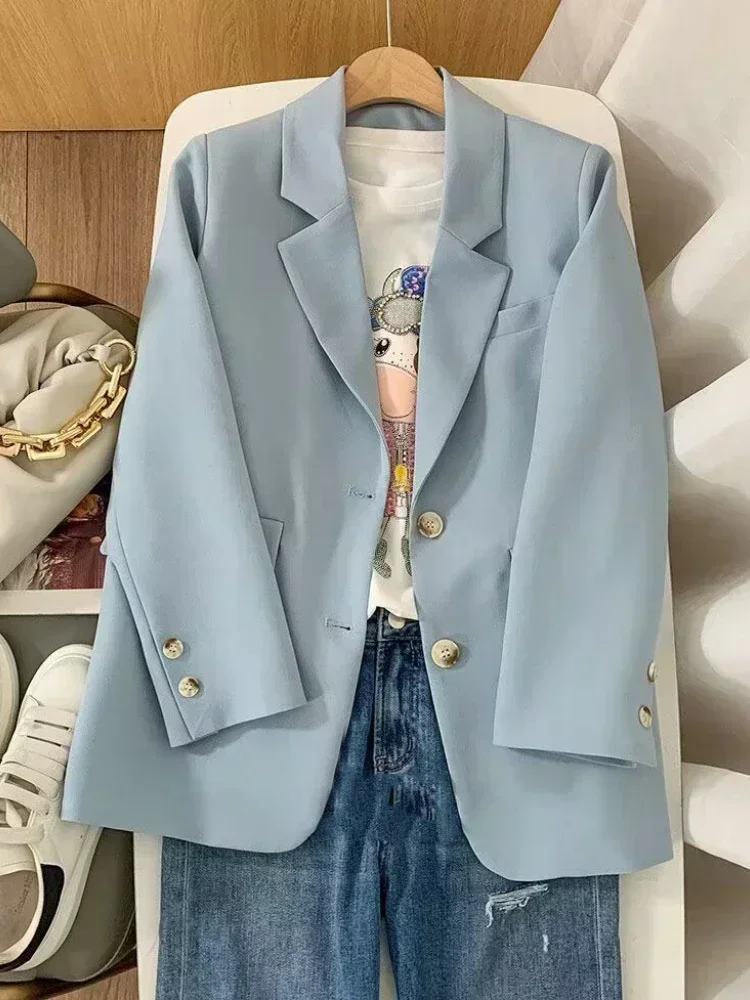 Marynarka Kobieta Wiosna/jesień Nowa Koreańska Moda Płaszcze Biuro Lady Odzież wierzchnia Młodzieńcza Kobieta Ubrania Eleganckie Stylowe Marynarki